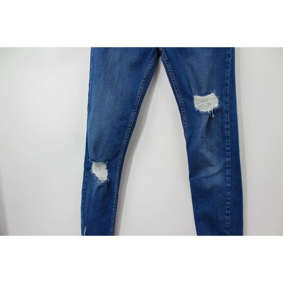 Free People Distressed Cut-Off Hem Skinny Jean - Picture 3 of 9